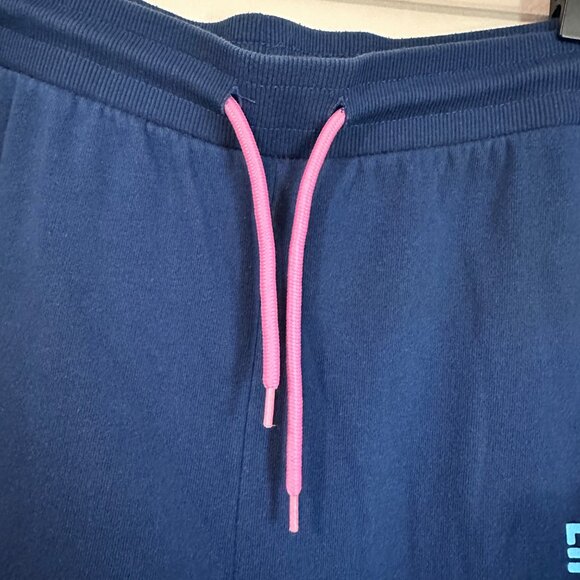 Life Is Better With Friends Navy Blue Joggers Large Drawstring Waist Elastic Cuf - Picture 4 of 12